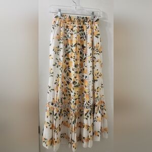 Floral White and Yellow Skirt